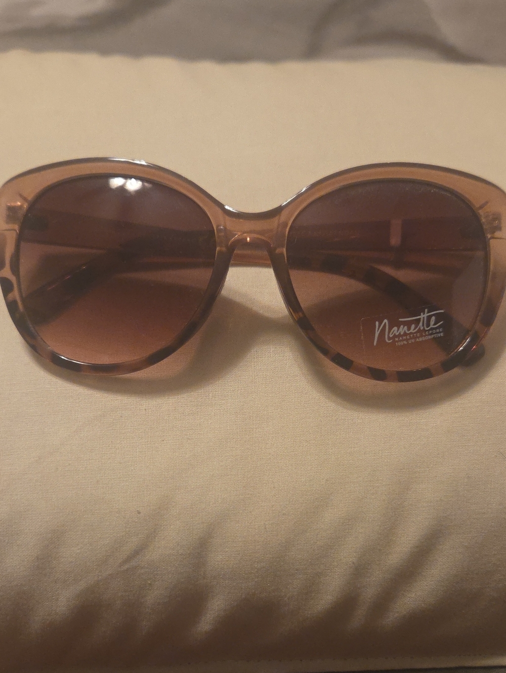 Nannette Tortoiseshell Light Brown Gradient Round Women's Sunglasses(40)